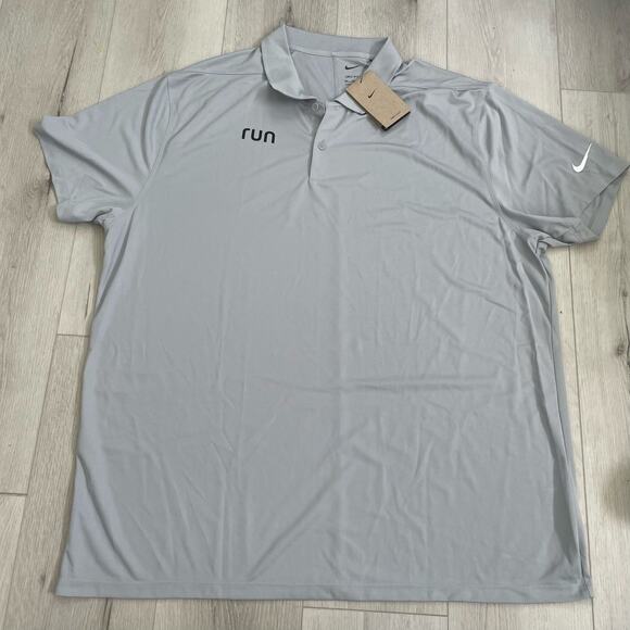 Nike RUN Men’s Polo Shirt Size XXLarge Gray NWT - Picture 1 of 9